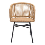 Wellwyn Outdoor Dining Arm Chair - Natural/Black - Set of 2
