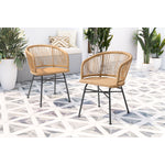 Wellwyn Outdoor Dining Arm Chair - Natural/Black - Set of 2