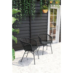 Wellwyn Outdoor Dining Arm Chair - Black - Set of 2