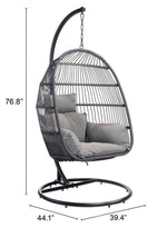 Belbutte Outdoor Hanging Chair - Grey/Black