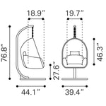 Belbutte Outdoor Hanging Chair - Grey/Black