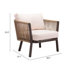 Nokomis Outdoor Accent Chair - Set of 2 - Beige/Natural