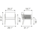 Nokomis Outdoor Accent Chair - Set of 2 - Beige/Natural