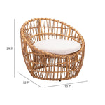 Zoria Outdoor Papasan Chair - Beige/Natural