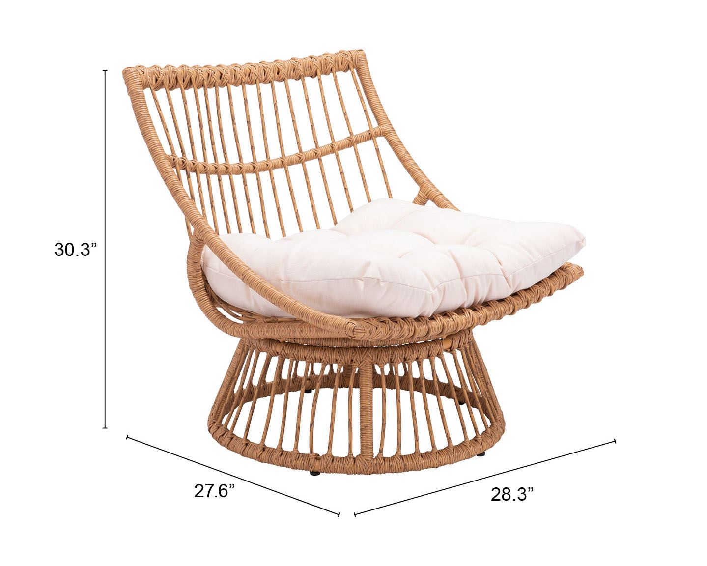 Wrox Outdoor Papasan Chair - Beige/Natural