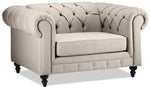 Derbyshire Sofa, Loveseat and Chair and a Half Set - Taupe