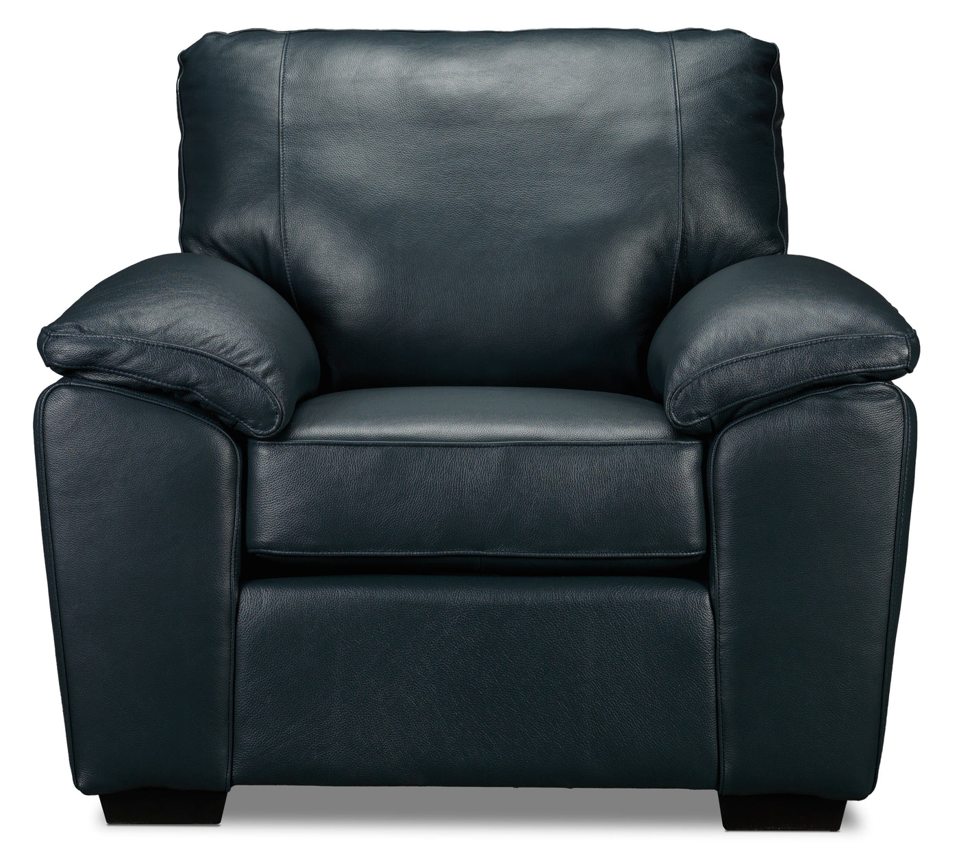 Gaetano Leather Sofa, Loveseat and Chair - Havana Atlantic Blue