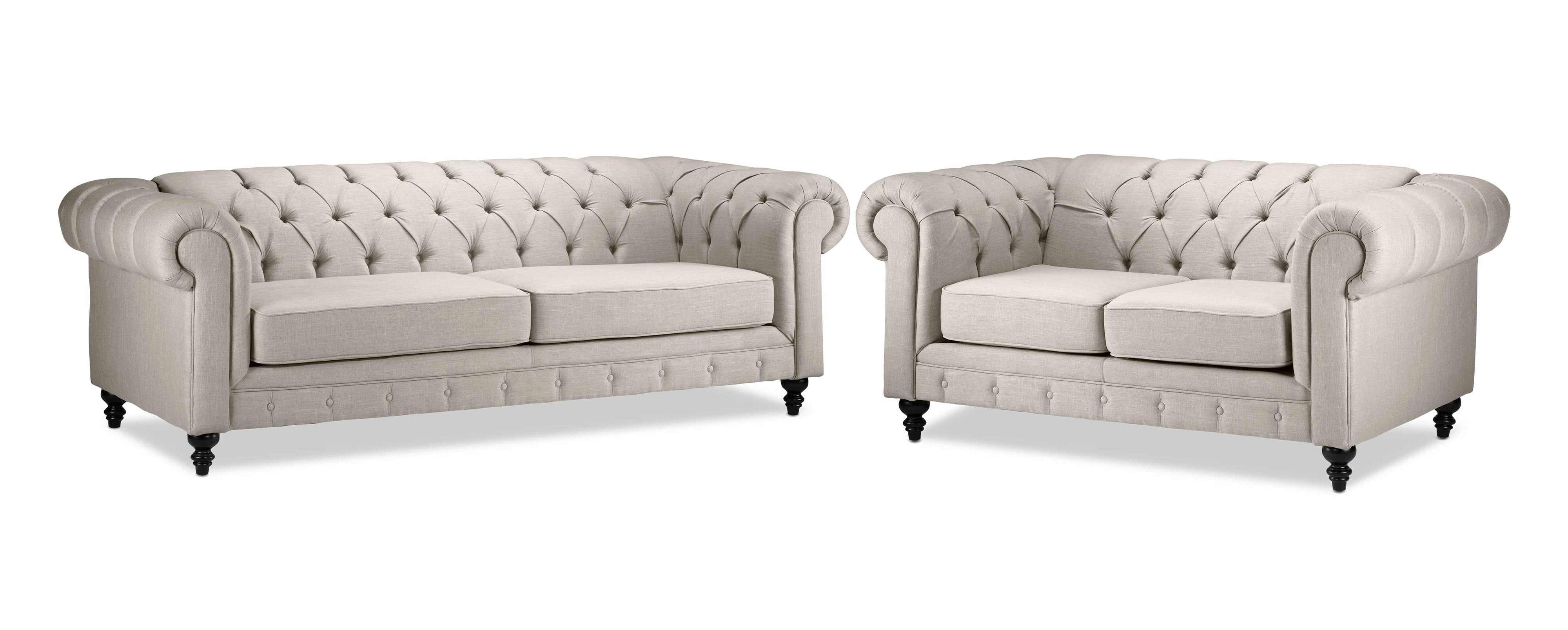 Derbyshire Sofa and Loveseat Set - Wheat