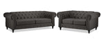 Derbyshire Sofa and Loveseat Set - Dark Grey
