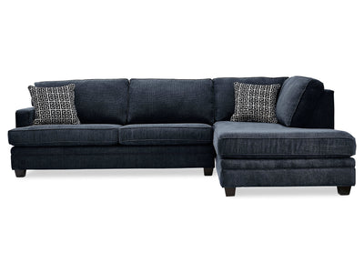 Anatasia 2-Piece Sectional with Right-Facing Chaise - Navy