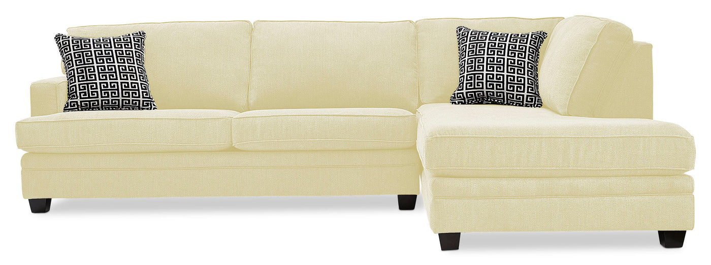 Anatasia 2-Piece Sectional with Right-Facing Chaise - Ivory