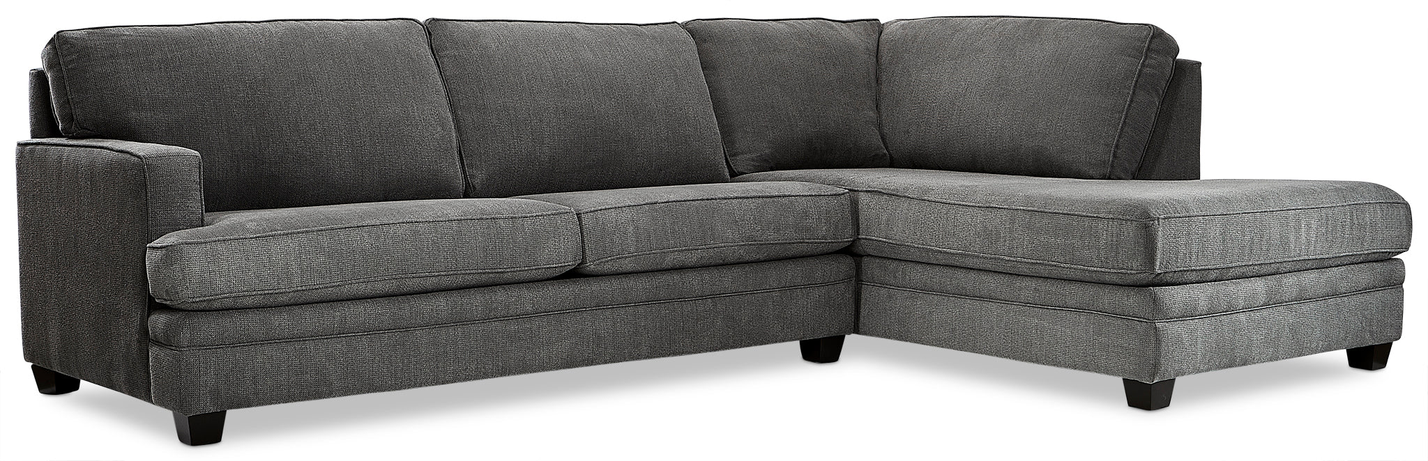Anatasia 2-Piece Sectional with Right-Facing Chaise - Charcoal