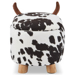 Cow Storage Ottoman - Black and White