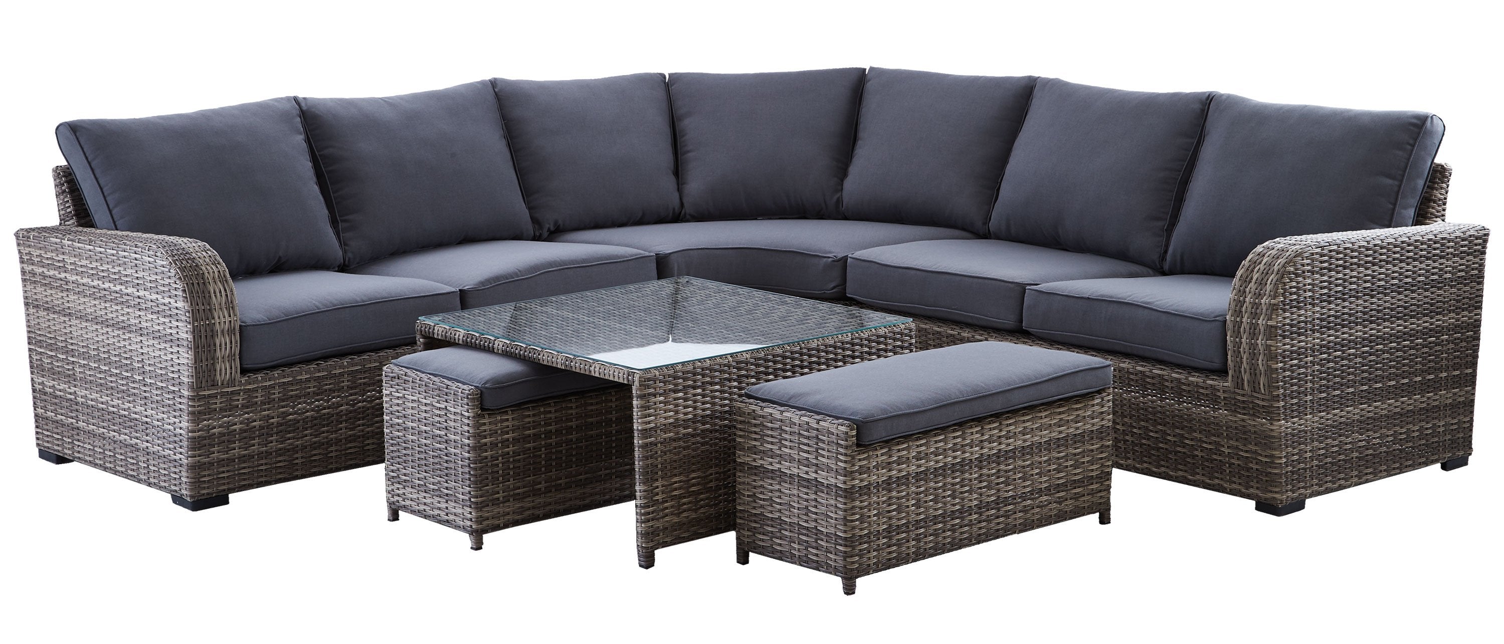 Melville One- 3-Piece Outdoor Sectional - Grey