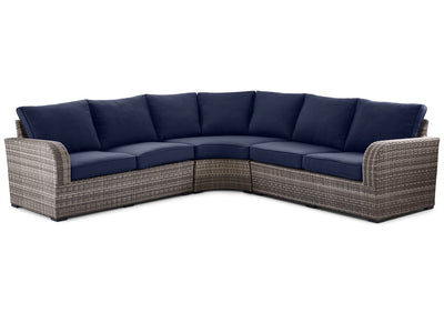 Melville Two- 3-Piece Outdoor Sectional - Navy