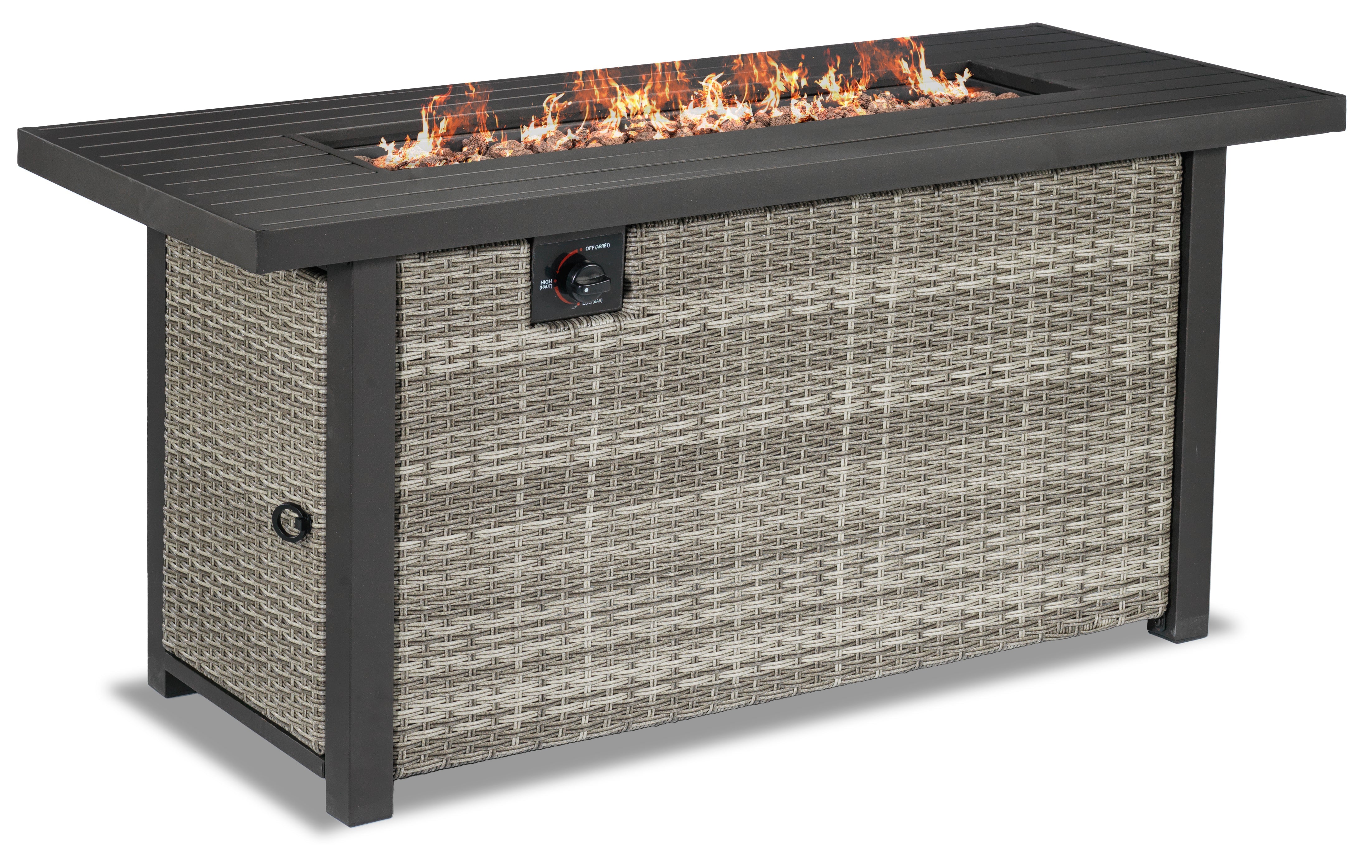 Melville One - Outdoor Rectangular Fire Table - Grey