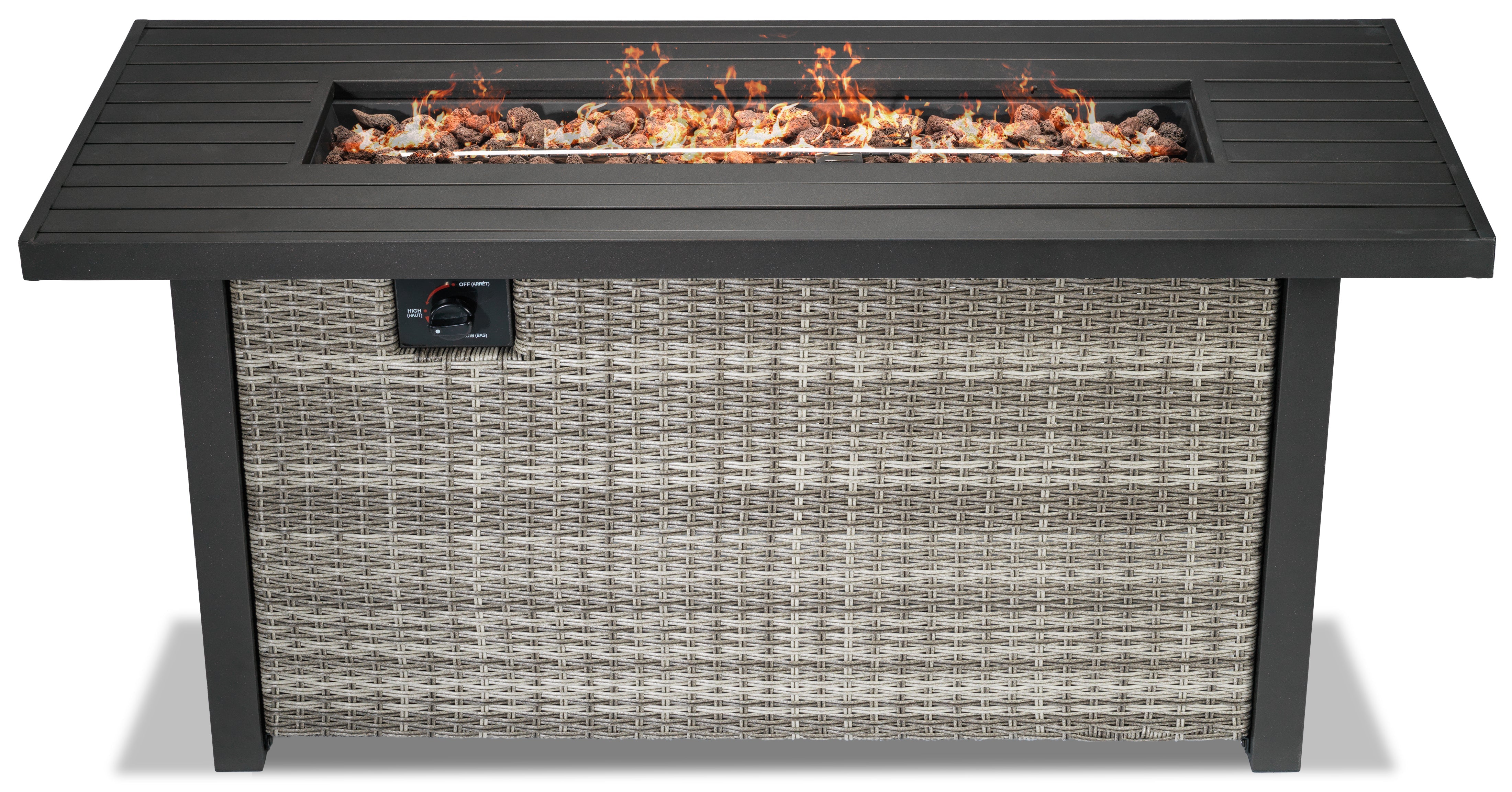 Melville One - Outdoor Rectangular Fire Table - Grey