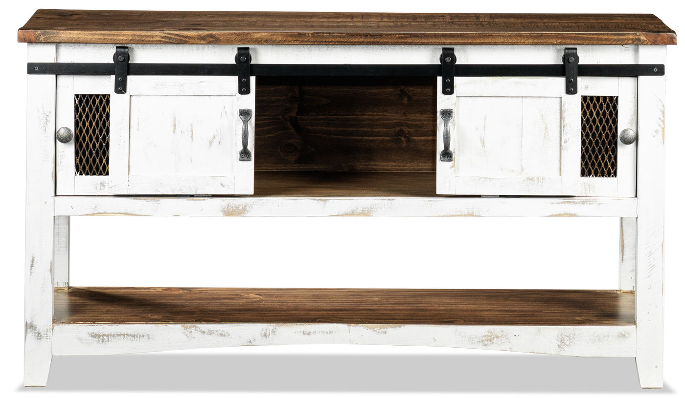 Pueblo Sofa Table - Weathered White