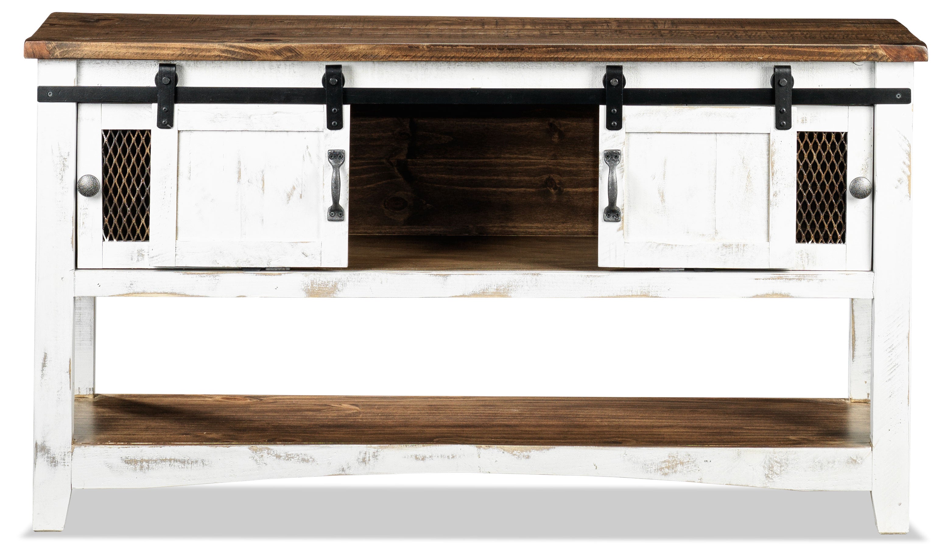 Pueblo Sofa Table - Weathered White