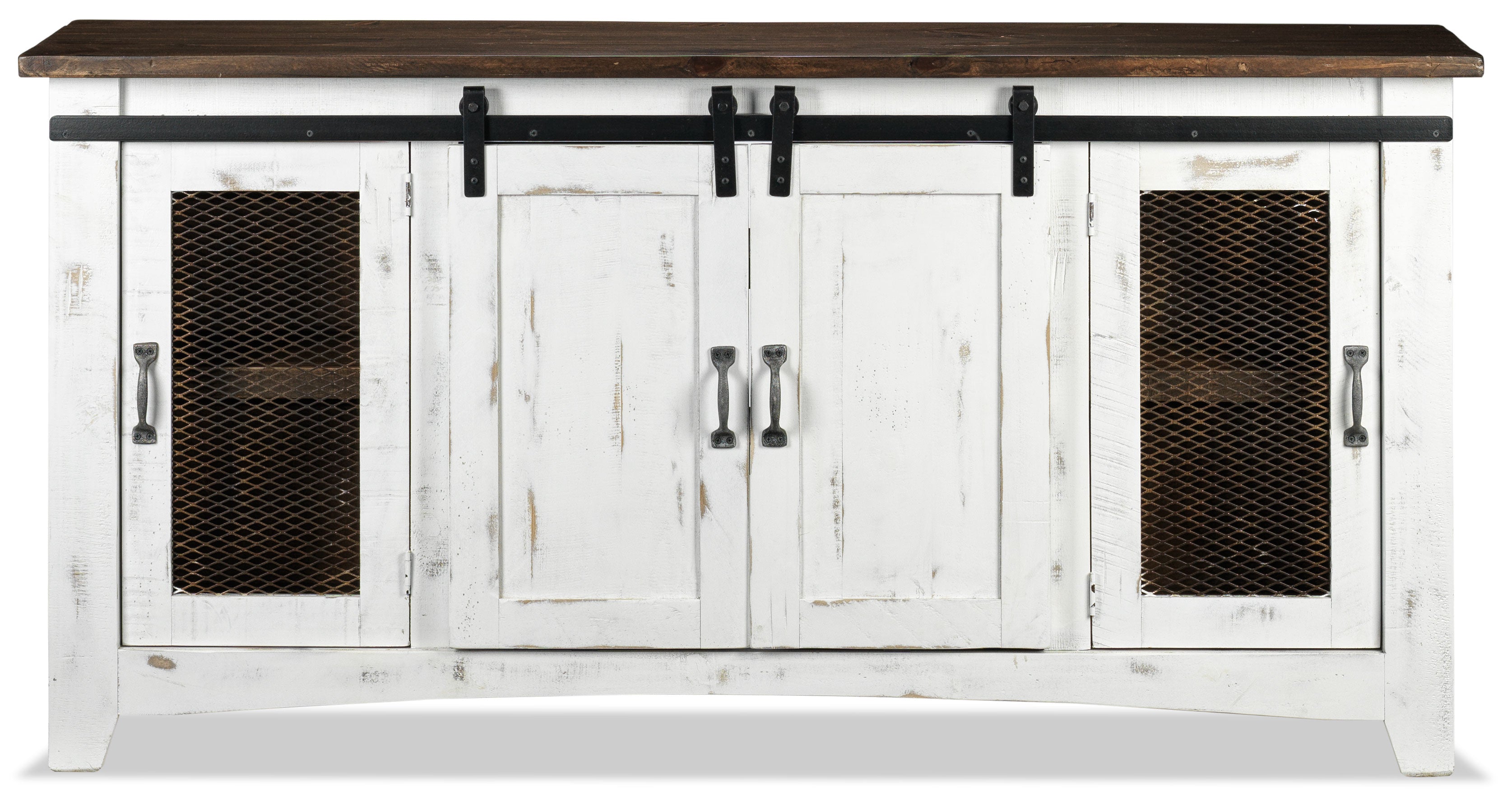 Pueblo 70" TV Stand - Weathered White