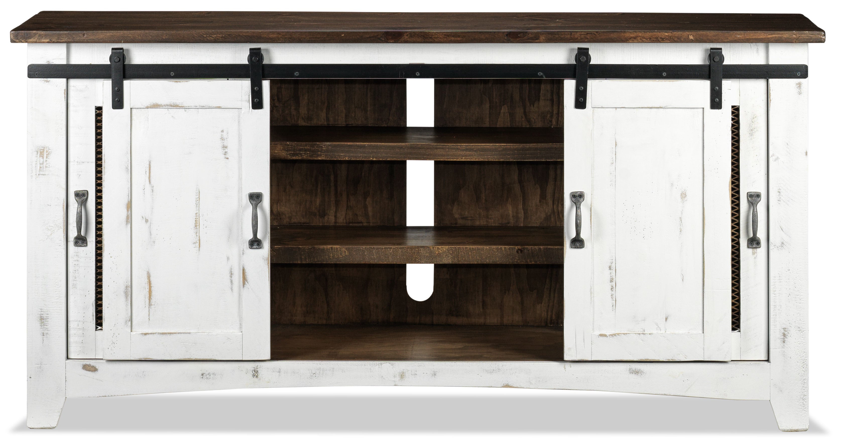 Pueblo 60" TV Stand - Weathered White