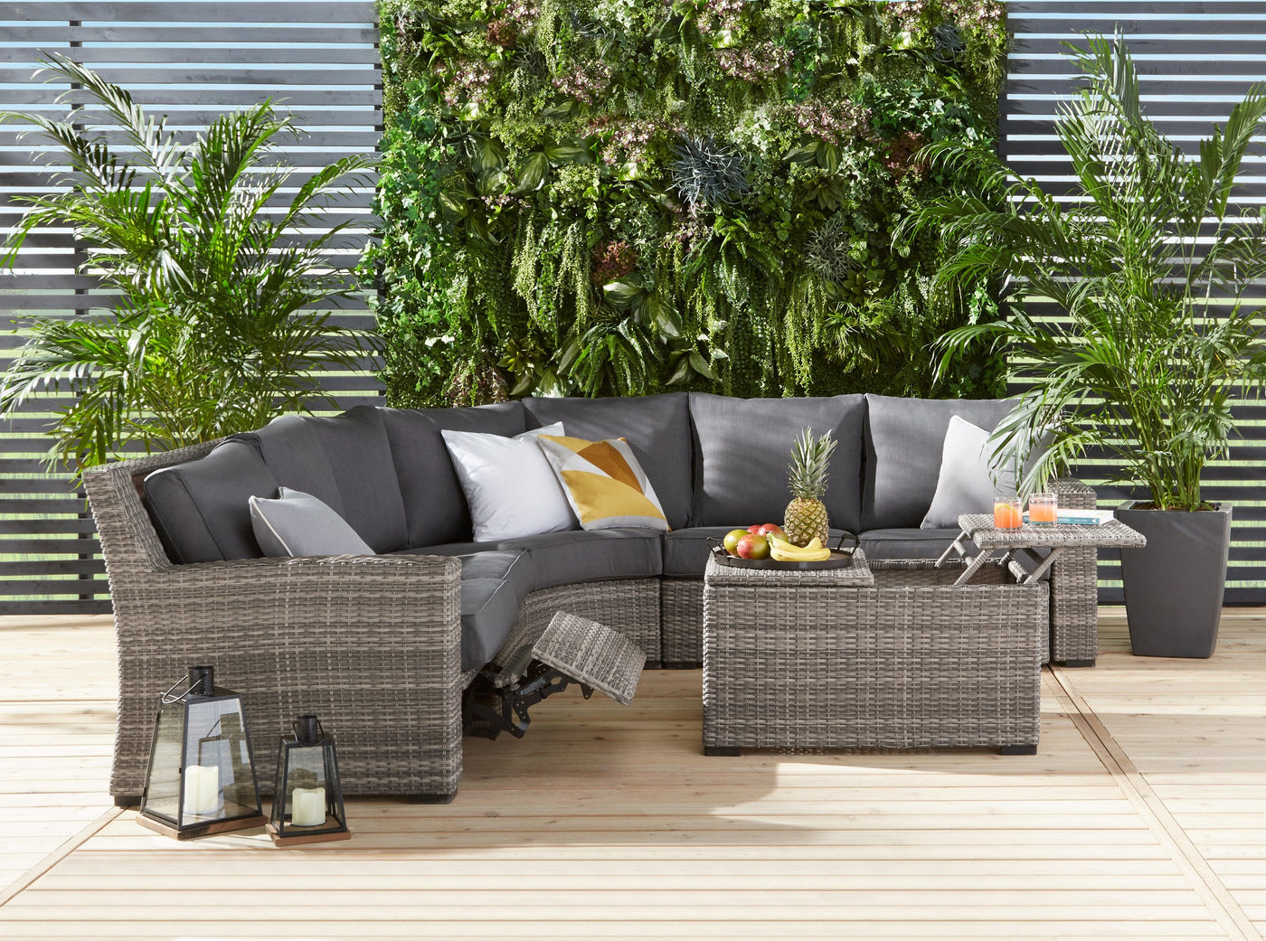 Le Mans 3-Piece Outdoor Reclining Sectional - Grey
