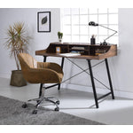 Germain Sleek Office Desk with USB Port - Walnut