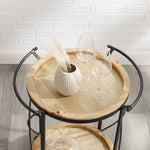 Ollie Round Bar Cart - Brown