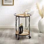 Ollie Round Bar Cart - Brown