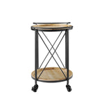 Ollie Round Bar Cart - Brown