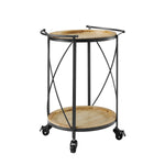 Ollie Round Bar Cart - Brown