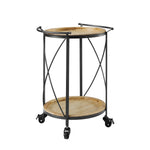 Ollie Round Bar Cart - Brown