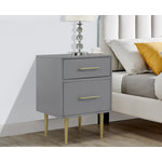 Valerie Glam Night Table - Dark Grey