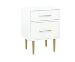 Valerie Glam Night Table - White