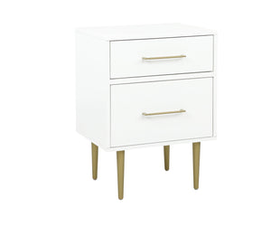 Valerie Glam Night Table - White