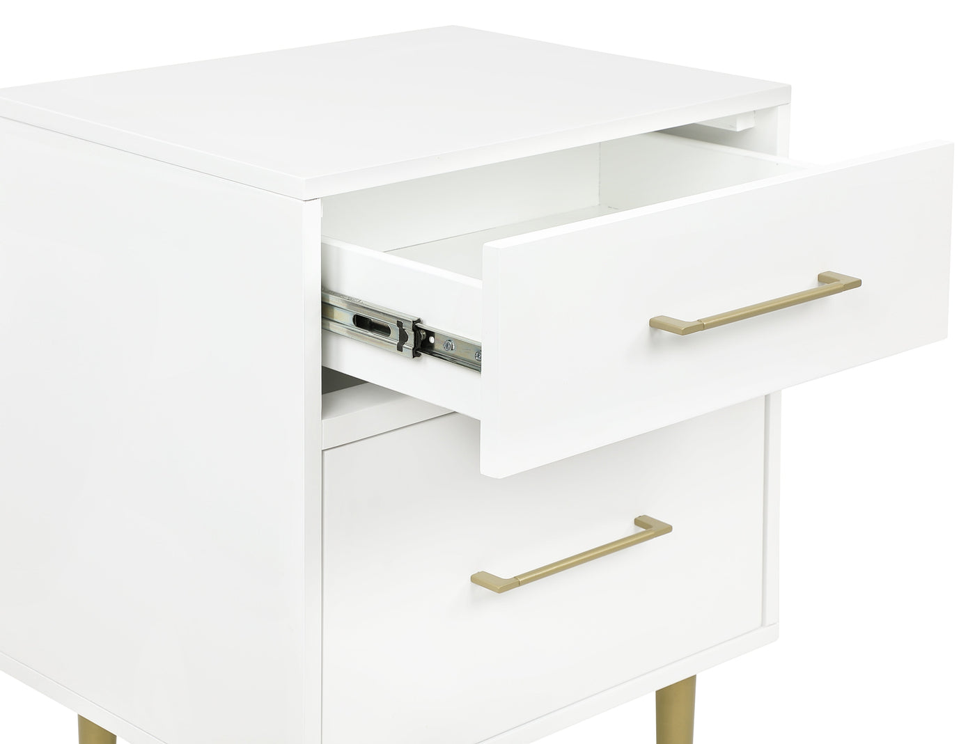 Valerie Glam Night Table - White