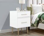 Valerie Glam Night Table - White