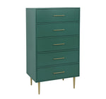 Valerie Glam 5 Drawer Chest - Green