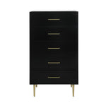 Valerie Glam 5 Drawer Chest - Black