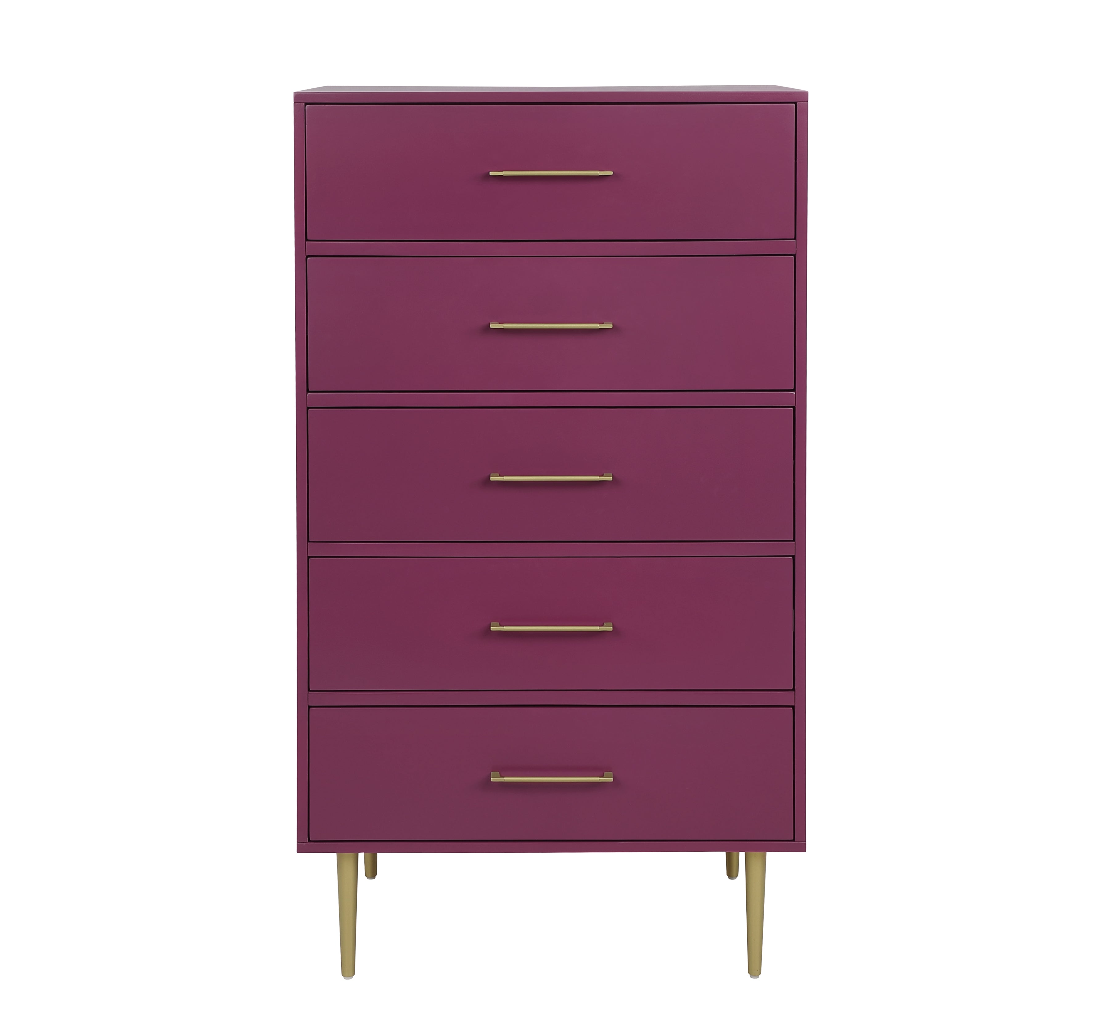 Valerie Glam 5 Drawer Chest - Raspberry
