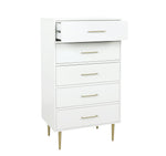 Valerie Glam 5 Drawer Chest - White