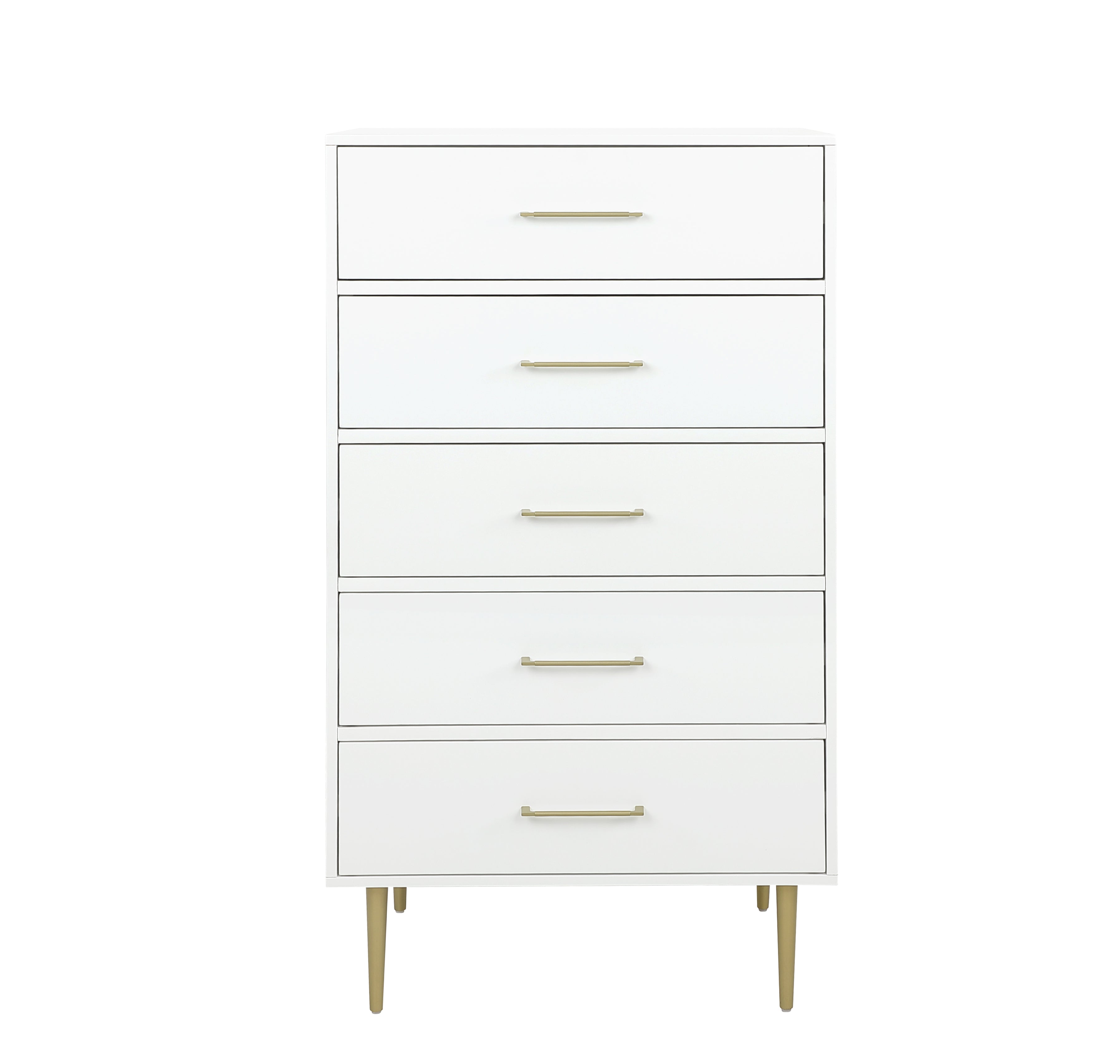 Valerie Glam 5 Drawer Chest - White