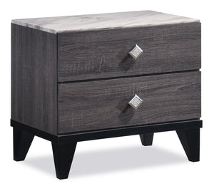 Amber Night Table - Grey, Black