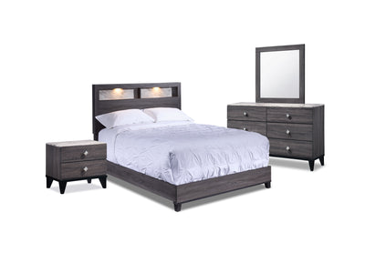 Amber 6-Piece King Bedroom Package - Grey, Black