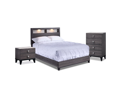 Amber 5-Piece King Bedroom Package - Grey, Black