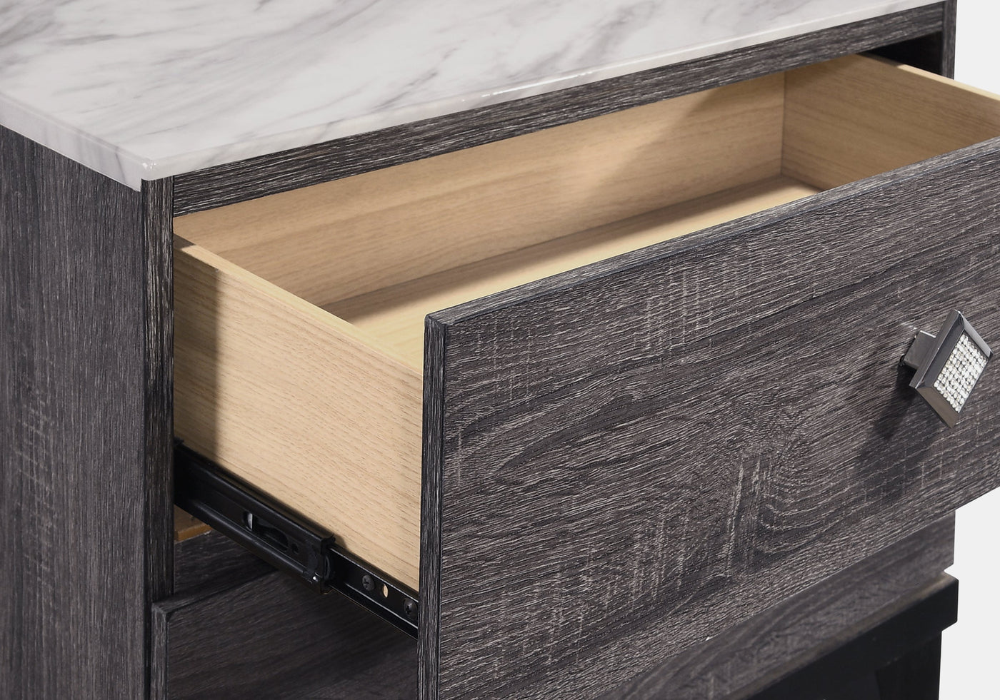 Amber Night Table - Grey, Black
