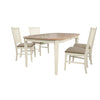 Barrie 5-Piece Extendable Dining Set - Antique White, Brown