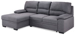Camille Pop-Up Sofa Bed with Left-Facing Chaise- Grey, Charcoal