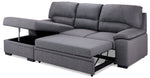 Camille Pop-Up Sofa Bed with Left-Facing Chaise- Grey, Charcoal