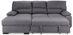 Camille Pop-Up Sofa Bed with Left-Facing Chaise- Grey, Charcoal